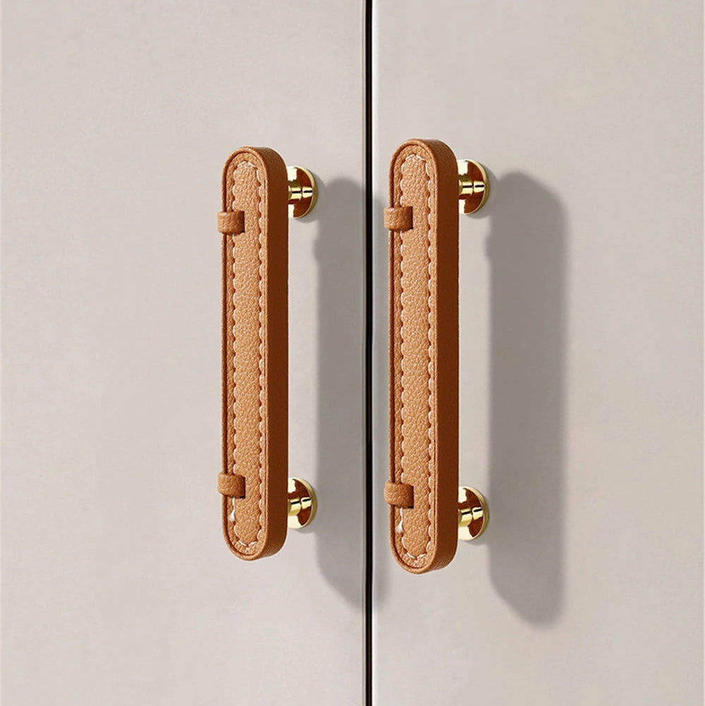 Poignée meuble cuir