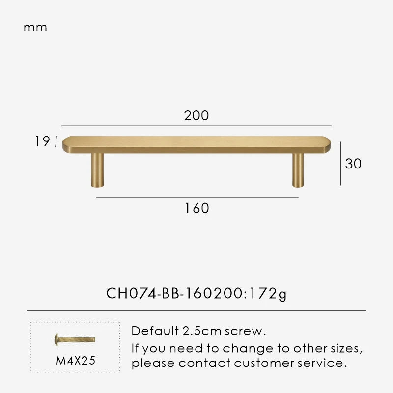 Nurlin – poignée de porte de tiroir d'armoire en laiton, longueur étendue, barre de traction de 4 à 25 pouces et 500mm