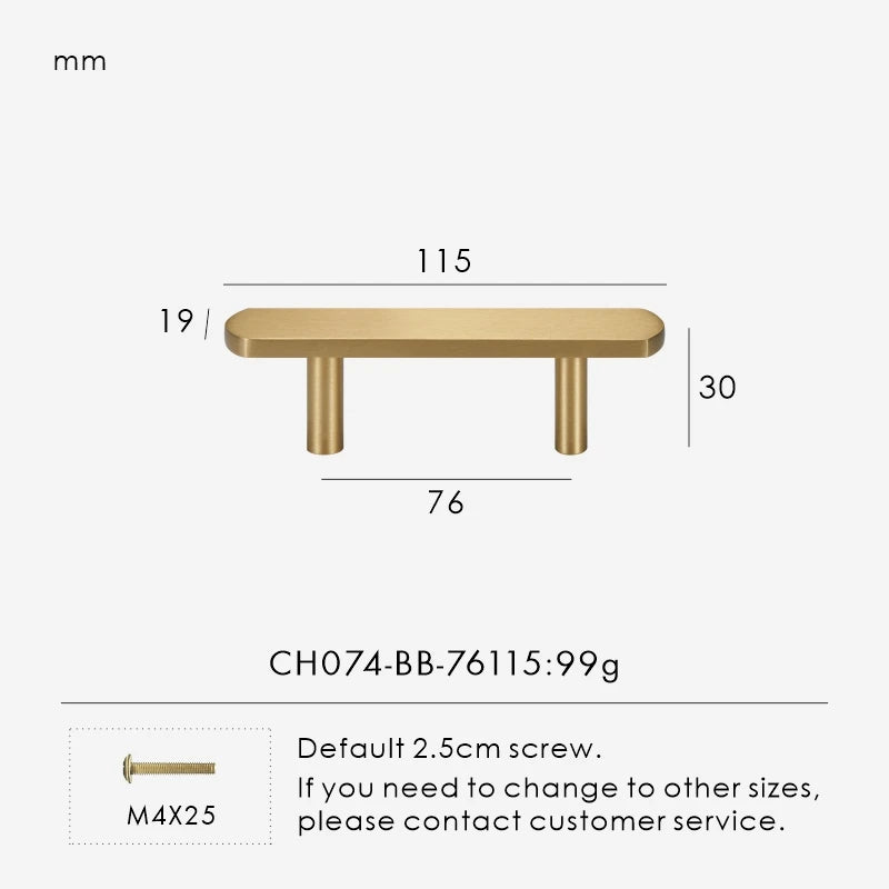 Nurlin – poignée de porte de tiroir d'armoire en laiton, longueur étendue, barre de traction de 4 à 25 pouces et 500mm