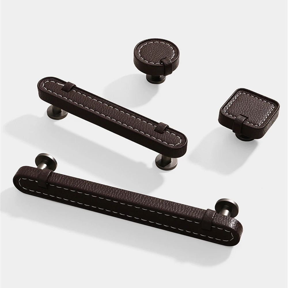 Poignée meuble cuir