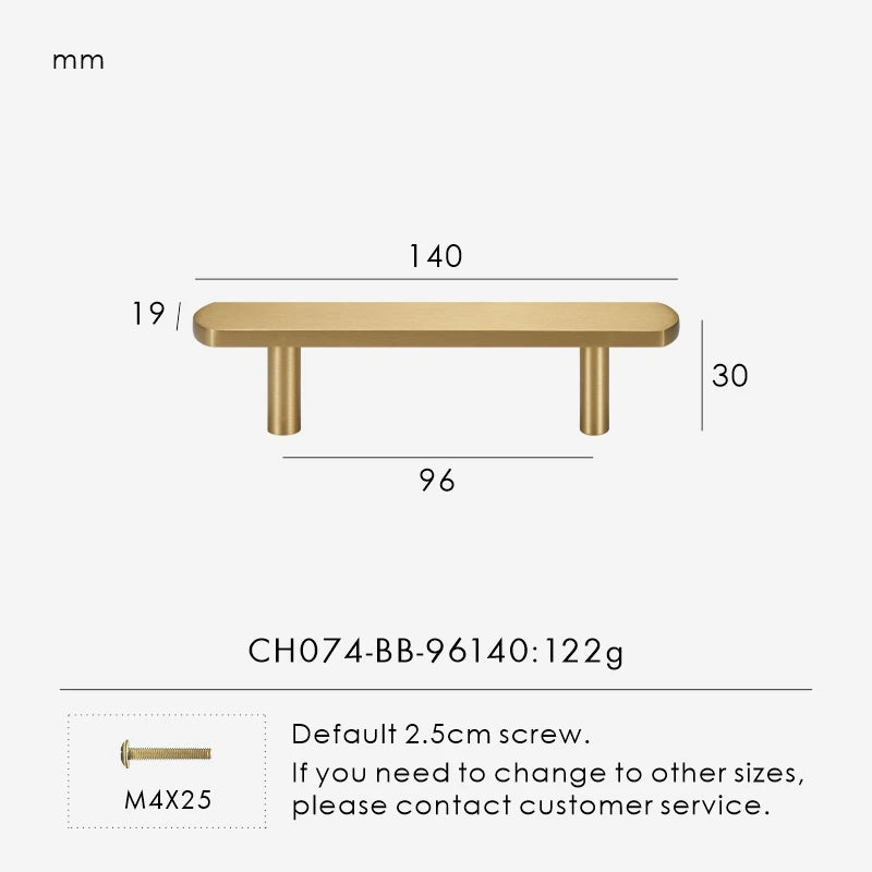 Nurlin – poignée de porte de tiroir d'armoire en laiton, longueur étendue, barre de traction de 4 à 25 pouces et 500mm
