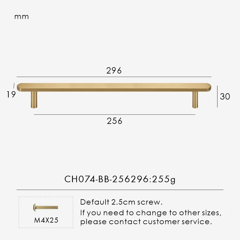 Nurlin – poignée de porte de tiroir d'armoire en laiton, longueur étendue, barre de traction de 4 à 25 pouces et 500mm