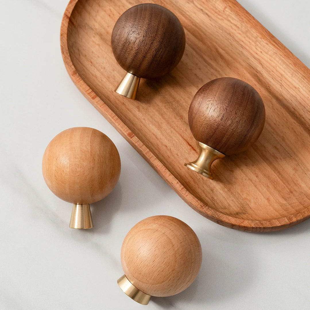 Bouton de porte bois