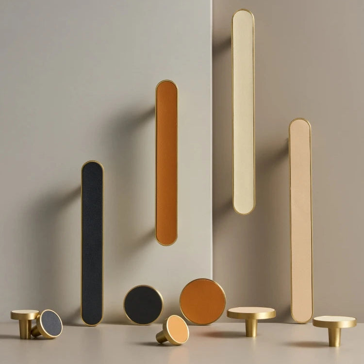 Poignée armoire cuir