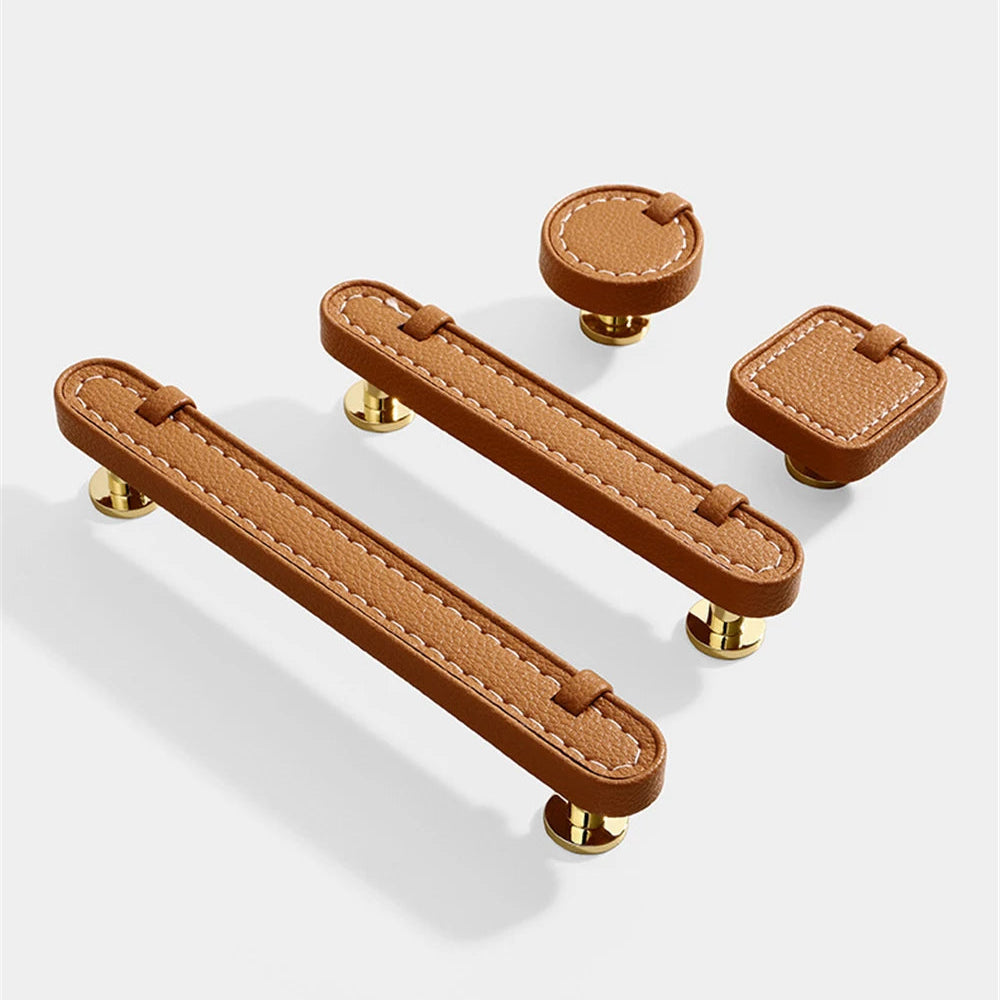 Poignée meuble cuir