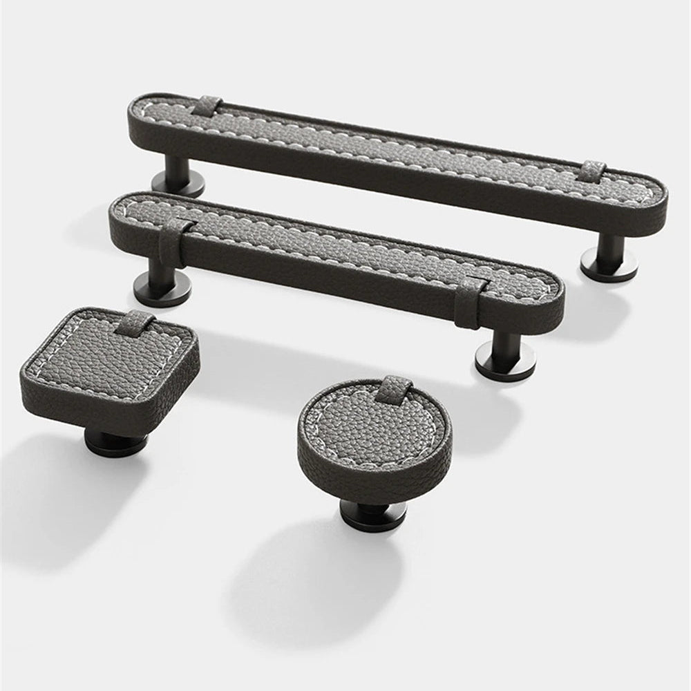 Poignée meuble cuir